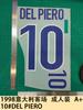 1998 Italia Visitante Atuendo de Adulto A+ 10 # Número y Letra Del Piero Número y Letra Transferencia Térmica Transferencia Térmica