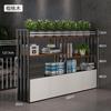 Estantería de almacenamiento con panel divisor para oficina, gabinete divisor minimalista moderno, valla para restaurante, estante para plantas verdes y flores, pared divisoria de hierro