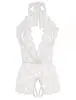 Private moon lingerie sexy transfronteiriça recursos renda gravata no pescoço feminina costas nuas vazado sexy abertura na virilha bodysuit paixão atacado