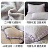 Conjunto de Cama de Veludo Leite Esculpido Luxo Leve Quatro Peças Lençóis de Veludo Coral Mais Veludo Espessado e Capa de Edredom Conjunto de Roupa de Cama de Três Peças