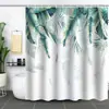 Cortina de Baño Verde Plantas de Amazon Cortina de Ducha Impermeable Antimoho Impresión Digital 3D Bosque de Flores Cortina de Baño Partición Sin Perforaciones