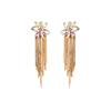Pendientes de primavera nuevos con borlas largas y diamantes de imitación, joyería geométrica de aleación de diamantes, venta al por mayor, Europa y Estados Unidos.