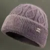 Gorro tejido para mujeres de mediana edad y mayores, otoño e invierno, estilo abuela, cálido y con forro de polar, adecuado para madres y personas mayores