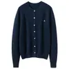 Suéter Abrigo Redondo Bordado Calabaza Pequeña Hilo Metálico Cardigan para Mujer Otoño Invierno Nuevo Estilo Lana Cachemir Cardigan de Punto para el Trabajo