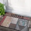 Tapete de Piso de Azulejo Floral Retrô Estilo Americano Transfronteiriço para Entrada, Resistente a Manchas e Fácil de Manter, Tapete de Entrada de Veludo Cristal Doméstico