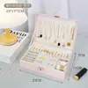 Caja de Joyería de Tres Niveles con Forma de Diamante, Caja de Almacenamiento de Joyería Tipo Cajón, Caja de Empaque para Collares de Joyería Dorada, Caja de Regalo, Patrón de Diamante