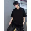 Camiseta con Tirantes de Diseño de Nicho 2024 Verano Nueva Moda para Hombre y Mujer Holgada de Manga Corta Media Manga Metal