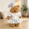 Solo Ropa de Muñeca28cm Oso de Barcelona Ropa de Repuesto para 30cm Xia Lei Si Botón de Corazón de Encaje Falda Corta Ropa de Repuesto