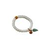 Fresco elegante elegante elegante elegante raíz de Bodhi de jade blanco pulsera creativa cuentas de Buda Wenwan nicho pulsera para amigas