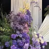 Flores Artificiais Roxas Casamento Flores de Casamento Auditório Hotel Arranjo de Flores Arranjo de Flores Decorativo Parede de Fundo Flores Artificiais