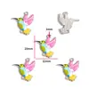 Accesorios para Joyería de Aleación con Goteo de Aceite DIY Colgante de Pájaro Gorrión Colorido Pulsera Llavero Colgante Decorativo W522