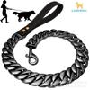 Venta Caliente Spot 32mm Acero Inoxidable Oro Cadena Perro Grande Tracción Fundición Cadena Bullb Bulldog Mascota Tracción Malvada