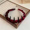 Tiara Ondulada Envolvida em Veludo Estilo Tweed Estilo Coreano Celebridade da Internet Nova Faixa Simples com Dentes Grampo Antiderrapante para Lavar o Rosto para Mulheres