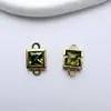 Accesorios para Joyería DIY Colgante Cuadrado de Circonita Microincrustada de Cobre Colgante Pendientes Hechos a Mano Pasador Borla Materiales Hechos a Mano