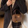 Invierno Nuevo Bolso de Bolos Vintage Bolso de Mujer Bolso de Mano de Textura de Alta Gama Cuero Encerado al Aceite Hombro Cruzado Almohada