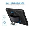 Funda protectora para iPad aplicable de 9.7/10.2 pulgadas con rueda giratoria, soporte giratorio para tableta a prueba de tres elementos, funda protectora militar anticaídas