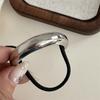 Anillo elástico para el cabello cóncavo-convexo de metal con personalidad y diseño de nicho, cuerda para el cabello geométrica de viento frío que combina con todo, cuerda para la cabeza con temperamento retro