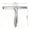 Rasqueta Limpiacristales de Acero Inoxidable Marrón de 10 Pulgadas Herramienta de Limpieza para Puertas y Ventanas de Vidrio del Hogar Raspador de Vidrio para Baño