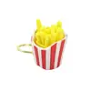 Chaveiro clicker de comida 3D novo transfronteiriço, brinquedo antiestresse, com designs de batatas fritas, pizza e cachorro-quente