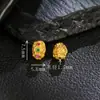Prata 925 Banhada a Ouro Corindo Incrustado Repolho Furo Reto Pequenos Acessórios DIY Moda Novo Estilo Chinês Luxo Acessível Acessórios Versáteis