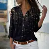 Comercio Exterior Transfronterizo 2024 Cárdigan para Mujer Europeo y Americano Camisa de Manga Larga con Estampado de Flores 3D Top de Alta Gama Versátil para Mujer
