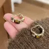 Brincos Geométricos Quadrados Âmbar Zircônia Maillard Retro Outono Inverno para Mulheres Novo Estilo Luxo Leve Moda de Alta Qualidade Brincos Elegantes