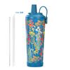 Nova Caneca Térmica de Grande Capacidade 830ml Caneca Portátil com Alça Magnética Abertura Grande Sucção Caneca Estampada com Pérolas