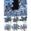 Flores artificiales Azul Niebla Salón de Bodas Flores de Seda Arreglo Floral de Boda Peonía Azul Rosa Abanico de Niebla Palma