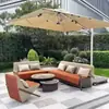 Juego de sofá y mesa de centro para exteriores, diseñado para villas, jardines y patios, con asientos de aleación de aluminio y construcción impermeable, adecuado para balcones exteriores