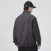 Chaqueta de Cuero PU Vintage de Gama Alta Estilo Retro Americano para Hombre, Nuevo Estilo Primavera y Otoño, Abrigo de Cuero para Motociclista con Cuello Alto
