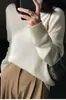 25 Suéter de Lã de Gola Alta Outono/Inverno para Mulheres, Suéter Engrossado, Solto, Casual, Camada Base Simples de Caxemira para Roupas de Exterior