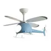 Lustre Ventilador de Teto de Avião Helicóptero Designer Nórdico Moderno Simples Quarto de Criança Ventilador Elétrico de Teto Quarto de Dormir Luz de Ventilador de Teto