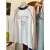 Blusa Fina com Listras Coloridas Levemente Transparente Proteção Solar para Mulheres no Verão Design Solto Estilo Preguiçoso Camiseta de Manga Longa Top