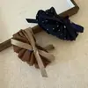 Falda Pequeña de Temperamento Suave Estilo Coreano Pinza de Plátano con Lazo Sensación de Alta Gama Pinza Vertical para Cola de Caballo Alta Accesorio para el Cabello para Mujer