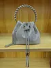 Bolso cubeta de diseño nicho con diamantes para mujer 2023 nueva moda bolso completo de diamantes dios del vino bolso de hombro cruzado para axila moda