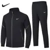 Conjunto Deportivo Casual para Hombre de Primavera y Otoño, Cardigan con Cuello Alto, Sudadera y Pantalones Deportivos Conjunto de Dos Piezas, Ropa Deportiva para Correr al Aire Libre para Hombre