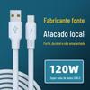 Cabo de Dados Bold Super Rápido de 120W para Apple Xiaomi Android Tipo-C Cabo de Carregamento Python Pronta Entrega
