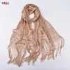 Novo cachecol de franja liso para comércio exterior, cachecol de seda vazado, xale de moda elegante, acessórios de vestuário atacado