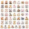50 Hojas Acuarela Lindo Adorno Pequeños Animales Pegatinas Kawaii Mascotas Flores Pegatinas para Diario Transfronterizo Impermeables Adhesivas Pegatinas Venta al por Mayor