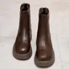 Botas Martin de Suela Gruesa para Mujer Otoño e Invierno, Moda Popular Nueva 2026, Chelsea para Aumentar Altura, Adelgazantes, Botines Cortos de Piel Genuina