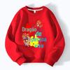 Amazon 420g prata raposa veludo homens pescoço redondo vermelho forrado de lã solto oversize ano dragão ano fortuna suéter