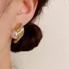 Aretes de Perlas Alrededor para Mujer, Diseño de Nicho Moderno y Personalizado, Frescos, Dulces, Simples, Versátiles y Elegantes, Aretes de Aguja de Plata Anti-Alergia para Mujer