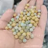 Amarelo jade branco lótus contas contas soltas esculpidas contas redondas femininas contas de jade pulseira colar DIY feito à mão joia única