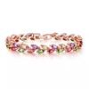 Pulsera de Turmalina Incrustada de Venta Caliente en Vivo Oro de 18 Quilates Pulsera de Turmalina Dulce para Mujer Color Gema Color Tesoro Pulsera