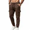 Pantalones Casuales de Comercio Exterior Estilo Otoño/Invierno 2026 Multicolores Retro Holgados Ropa de Trabajo Multibolsillos Cordón Color Sólido Pantalones Largos