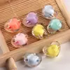 Acrílico 15MM Transparente Colorido Agujero Horizontal Grueso Corazón Abalorio DIY Hecho a Mano Cuentas Cadena de Teléfono Accesorios Piezas
