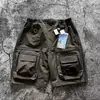 Pantalones cortos cargo de malla para pareja, estilo montaña, para exteriores, corte holgado de pierna ancha, multibolsillos, secado rápido, casual
