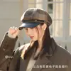 Boina Xadrez Octogonal Estilo Novo Primavera e Outono, Boné com Aba Estilo Coreano Casual Versátil Britânico, Chapéu de Artista à Prova de Vento e Quente, Moderno