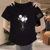 Ropa de Maternidad Diseño Femenino Blanco Nuevo Camiseta de Manga Corta Tipo Algodón Versátil Estilo Coreano Top Holgado Moda Capa Base