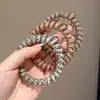 Goma para el pelo de alambre de teléfono con estampado de leopardo retro, alta elasticidad, banda de goma sin marcas para adultos, adecuada para coletas, simple y elegante, no daña el cabello